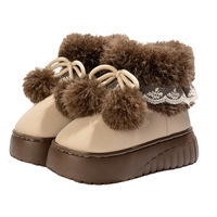 Bottes de neige montantes à semelle EVA, doublure extérieure en peluche, pantoufles en coton épais, neuves et de haute qualité – Vente Flash