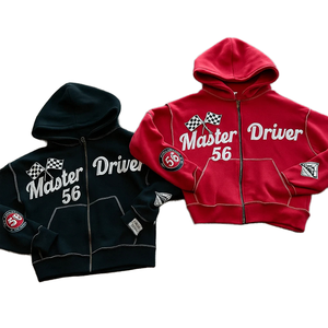 เสื้อฮู้ดดี้ผู้ชายทรงโอเวอร์ไซส์ผ้าคอตตอนหนา 500gsm พิมพ์ลายสกรีน ปักโลโก้ เย็บตะเข็บกลับด้าน - Product Image 1