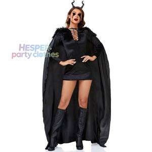 Capes noires d'Halloween HP, costumes de sorcières maléfiques, démons cornus, costumes de démons - Product Image 1
