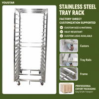 Rak Troli Loyang Roti Stainless Steel Komersial OEM ODM Peralatan Dapur untuk Hotel Restoran Dapur