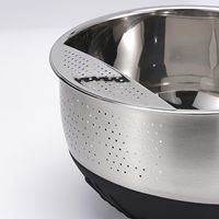 DOPMEP Bol de lavage et passoire en acier inoxydable pour riz, quinoa, fruits, légumes et haricots