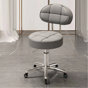 Sillas de <span class=keywords><strong>Barber</strong></span>ía de Alta Gama Directo de Fábrica, Taburetes Modernos de Acero Inoxidable y Cuero Sintético con Altura Ajustable para Salones de Belleza - Product Image 2