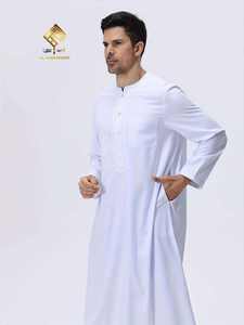 Nouvelle Robe Arabe Homme 2025 en Tissu Doux Anti-Boulochage de Qualité Supérieure, Style Marocain, Manches Longues, Col Rond, Confectionnée avec Soins - Product Image 5
