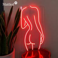 Luz de Neón Acrílica con Silueta de Cuerpo Femenino Estético, Letrero LED de Neón con Silueta de Mujer Sexy, Alimentado por USB, para Decoración de Paredes del Hogar y Hoteles