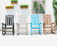Chaise à bascule d'extérieur pour patio, chaise commerciale en plastique et bois, imperméable, personnalisable en gros, pour événements, villas, portable et écologique