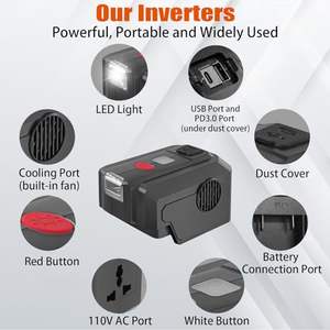 Pour générateur <span class=keywords><strong>d</strong></span>'onduleur BLACK + DECKER, adaptateur <span class=keywords><strong>d</strong></span>'onduleur <span class=keywords><strong>d</strong></span>'alimentation <span class=keywords><strong>Portable</strong></span> 200W pour batterie Li-ion B & <span class=keywords><strong>D</strong></span> 36V/40V MAX - Product Image 5