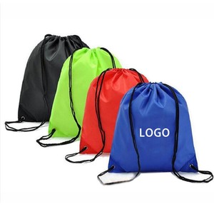 Factory Direct Custom Promotional Drawstring Backpack Bag Bulk Cheap Polyester Shopping Bag Drawstring for Sports Personal Use