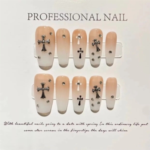 Nouveau produit lancé, série de <span class=keywords><strong>faux</strong></span> ongles faits main, style <span class=keywords><strong>anime</strong></span> dessiné à la main, rose et blanc, doux et cool - Product Image 5