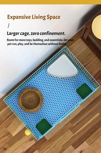 BumoPET grosir kandang hewan peliharaan kelinci logam ekstra besar dalam ruangan kandang tikus <span class=keywords><strong>Guinea</strong></span> <span class=keywords><strong>Pig</strong></span> enkripsi lipat untuk Kelinci Villa - Product Image 6