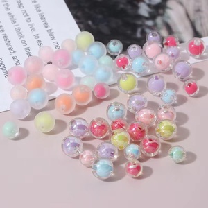 2022 nueva moda 50 unids/bolsa AB Color acrílico redondo mate cuentas de pelo para niños - Product Image 2