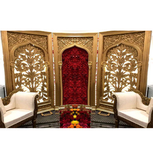 Stylish Wedding Stage Flower Back Frame Indian Wedding Stage Fiber <b>Moroccan</b> Arch Backdrop Panels <b>sofa</b> DST Exports UK Hot selling - Product Image 1