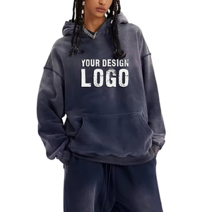 Sudadera Extra Grande para Mujer, Estilo Americano, Color Degradado, Moda Casual, Hombros Caídos, Estilo Vintage Lavado - Product Image 3