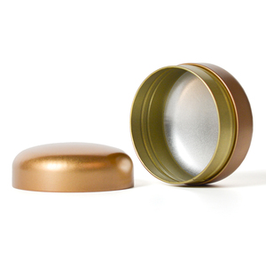 Small Round Metal Canister Golden Colors Custom Tea Packing Tin Box with Round Lid - Product Image 4