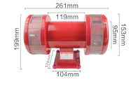 Fabricant de sirènes de moteur électrique couleur rouge haut décibel 130DB AC 110v 220v MS590 sirène à double moteur industriel
