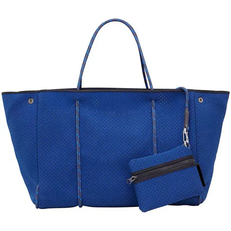 Wholesale High Quality Colorful Beach Bag Design Perforated Neoprene Bags Women Handbags