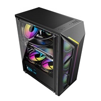 Panel de luz RGB Gaming PC Case ATX Full Tower Gaming Computer Case Vidrio templado con ventiladores