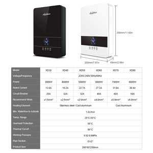 Calentador de Agua Eléctrico Instantáneo sin Tanque con Control Remoto, 220v, para Cocina, con Mini Bomba, para Ducha - Product Image 6