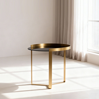 Table basse en métal et verre fumé, style moderne minimaliste, table centrale de salon, cadre en acier durable, meuble d'appoint élégant