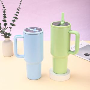 Car Travel H5.0 Handle <b>Tumbler</b> 40oz Double Wall Insulated Mug Lid <b>Straw</b> Anti-Slip ODM Custom Logo - Product Image 3