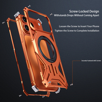 Étui de téléphone en aluminium de qualité aéronautique Boneruy M10 : 360 °   Protection + Support magnétique