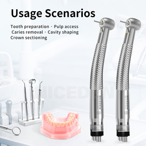 Turbine dentaire haute vitesse NICEDEN avec valve de filtration 4 ports, poignée antidérapante diamantée et LED SMD pour dentistes - Product Image 5