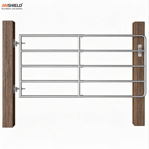Portail de ferme en acier à 5 rails pour entrées de pâturages et routes rurales - Product Image 2