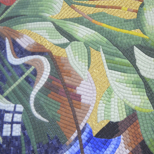 Bức Tranh Tường Hoa Của Mozart Tùy Chỉnh ZF Nền Khảm Vàng Hoa Hồng Đỏ Và Trắng Hoa Văn Khảm Thủy Tinh - Product Image 5