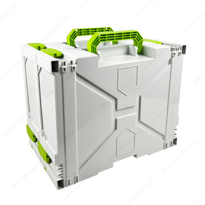 40x30x12cm impermeabile resistente alla polvere sistema di scatola di immagazzinaggio impilabile in plastica cassette degli attrezzi modulari con manici - Product Image 6