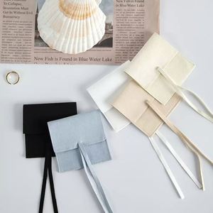 Nouveauté : Pochette en microfibre de daim vert clair pour bijoux, pochettes personnalisées avec nœud pour pièces de monnaie, colliers, bracelets - Product Image 5