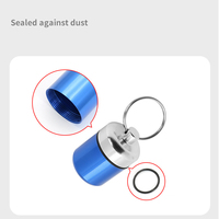 Porte-clés vintage en aluminium étanche avec compartiment à pilules, personnalisable en couleur et logo – Cadeau promotionnel léger