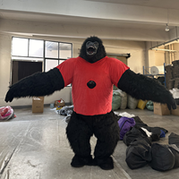 Costume de mascotte de gorille gonflable personnalisé, costume de gorille réaliste géant de 2,6 m avec ventilateur pour événements et promotion - Commande en gros