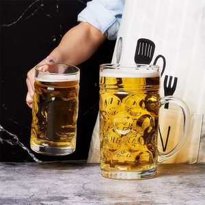 Wholesale Support Custom Logo Crystal Clear Custom <strong>Glass</strong> <strong>Beer</strong> Mug Of <strong>Beer</strong> Dimple <strong>Beer</strong> Mug
