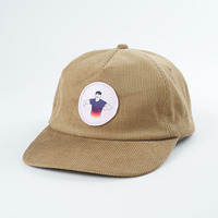 Chapeaux 5 panneaux personnalisés de haute qualité avec logo en velours côtelé non structurés Chapeaux Snapback