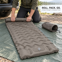 Matelas de couchage gonflable en TPU pour le camping avec pompe à pied intégrée et oreiller intégré, disponible pour l'application de marque personnalisée