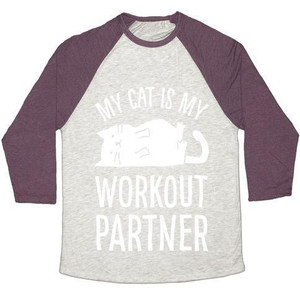 Mi gato es mi compañero de entrenamiento, camiseta de béisbol unisex de mezcla triple - Product Image 2