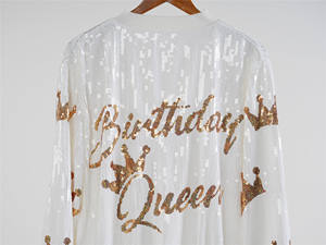 Pronto per la spedizione corona personalizzata giacca da regina di compleanno con paillettes Bling Jersey giacche cappotto di paillettes <span class=keywords><strong>donna</strong></span> abbigliamento all'ingrosso - Product Image 6