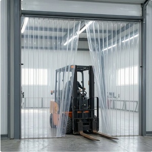 Rouleau de rideau <span class=keywords><strong>en</strong></span> PVC transparent couleur <span class=keywords><strong>miel</strong></span>, anti-âge, résistant aux UV et coupe-vent, pour portes d'entrepôt - Product Image 5