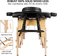 Professionelle Höhenverstellbare Tragbare Leichte Komfortable Klappbare Massageliege für 2 Sitzplätze Holz-Spa-Massagetisch