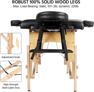 <span class=keywords><strong>Table</strong></span> <span class=keywords><strong>de</strong></span> <span class=keywords><strong>massage</strong></span> professionnelle pliable, légère, confortable, réglable en hauteur, pour 2 séances, en bois, pour spa - Product Image 5
