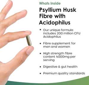 Capsules de Psyllium Biologique 4000mg <span class=keywords><strong>Vegan</strong></span> à Marque Privée Extrait Herbacé en Capsules Complément Alimentaire en Fibres pour la Digestion Intestinale Probiotiques - Product Image 3