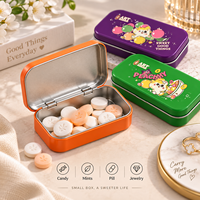 Boîte en étain rectangulaire personnalisable avec logo, recyclable, de qualité alimentaire, petite, vide, à charnière, pour bonbons, menthes, pilules, bijoux, emballage en étain