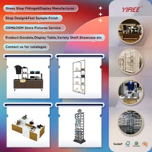 تصميم جديد لحوامل محلات العلامات التجارية من الحديد متعدد الارضيات شبشب عرض احذية صغير لحامل محلات بيع بالتجزئة