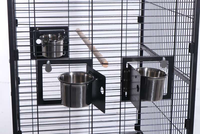 Cage à oiseaux de luxe en fer forgé robuste pour perroquets, ara et cacatouas, avec roulettes, 68 pouces