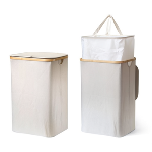 Panier à linge en tissu (40x33x60cm) Crème Art.13 - Product Image 2