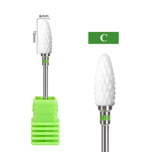 Fraise conique en céramique pour ongles, forme balle, pour nettoyage des cuticules, élimination de la poudre acrylique, outil rotatif de manucure - Product Image 3