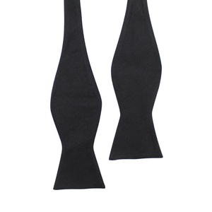 Noeud papillon Gentleman smoking mode couleur unie réglable tissé détachable classique <span class=keywords><strong>Repp</strong></span> noir soie auto-cravate noeuds papillon pour hommes - Product Image 1