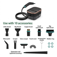 Nettoyeur vapeur pressurisé portatif multi-surfaces avec 10 accessoires, chauffage rapide et puissant, nettoyeur vapeur portable