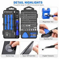 Jeu de tournevis de précision magnétique Torx professionnel de 124 pièces, manche en acier, outils OEM, kit de réparation pour PC, électronique professionnelle