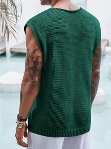 Débardeurs en crochet décontractés pour hommes Summer Beach <span class=keywords><strong>Hippie</strong></span> Knitted Sweater Vest Cap - Product Image 3