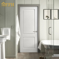 Porte intérieure moderne blanche à 2 panneaux, style Shaker, en bois massif, étanche, pour chambre à coucher